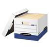 FELLOWES MFG. CO. R-KIVE Max Storage Box, Letter/Legal, Locking Lid, White/Blue, 12/Carton
