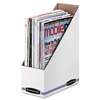 FELLOWES MFG. CO. Corrugated Cardboard Magazine File, 4 x 9 1/4 x 11 3/4, White, 12/Carton