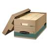 FELLOWES MFG. CO. STOR/FILE Extra Strength Storage Box, Letter, Lift-Off Lid, Kft/Green, 12/Carton