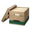 FELLOWES MFG. CO. STOR/FILE Extra Strength Storage Box, Letter/Legal, Kraft/Green, 12/Carton