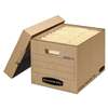 FELLOWES MFG. CO. Filing Storage Box with Locking Lid, Letter/Legal, Kraft, 25/Carton