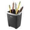 FELLOWES MFG. CO. Office Suites Divided Pencil Cup, Plastic, 3 1/16 x 3 1/16 x 4 1/4, Black/Silver