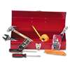 GREAT NECK SAW MFG. 16-Piece Light-Duty Office Tool Kit, Metal Box, Red