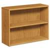 HON COMPANY 10500 Series Laminate Bookcase, Two-Shelf, 36w x 13-1/8d x 29-5/8h, Harvest
