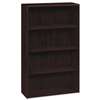 HON COMPANY 10700 Series Wood Bookcase, Four Shelf, 36w x 13 1/8d x 57 1/8h, Mahogany
