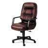 HON COMPANY 2090 Pillow-Soft Series Executive Leather High-Back Swivel/Tilt Chair, Burgundy