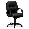 HON COMPANY 2090 Pillow-Soft Series Managerial Leather Mid-Back Swivel/Tilt Chair, Black