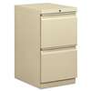 HON COMPANY Efficiencies Mobile Pedestal File w/Two File Drawers, 19-7/8d, Putty