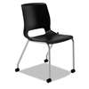 HON COMPANY Motivate Seating Upholstered 4-Leg Stacking Chair, Black/Onyx/Platinum, 2/Carton