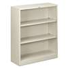 HON COMPANY Metal Bookcase, Three-Shelf, 34-1/2w x 12-5/8d x 41h, Light Gray