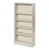 HON COMPANY Metal Bookcase, Five-Shelf, 34-1/2w x 12-5/8d x 71h, Light Gray