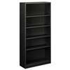 HON COMPANY Metal Bookcase, Five-Shelf, 34-1/2w x 12-5/8d x 71h, Charcoal