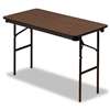 ICEBERG ENTERPRISES Economy Wood Laminate Folding Table, Rectangular, 48w x 24d x 29h, Walnut
