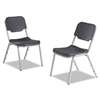 ICEBERG ENTERPRISES Rough N Ready Series Original Stackable Chair, Black/Silver, 4/Carton