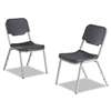 ICEBERG ENTERPRISES Rough N Ready Series Original Stackable Chair, Charcoal/Silver, 4/Carton