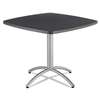 ICEBERG ENTERPRISES Caf‚Works Table, 36w x 36d x 30h, Graphite Granite/Silver