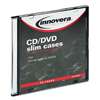 INNOVERA CD/DVD Polystyrene Thin Line Storage Case, Clear, 50/Pack