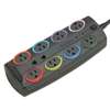 Kensington 62691 SmartSockets Color-Coded Surge Protector, 8 Outlets, 8 ft Cord, 3090 Joules