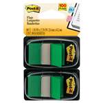 3M/COMMERCIAL TAPE DIV. Standard Page Flags in Dispenser, Green, 100 Flags/Dispenser