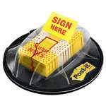 3M/COMMERCIAL TAPE DIV. Page Flags in Dispenser, "Sign Here", Yellow, 200 Flags/Dispenser