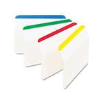 3M/COMMERCIAL TAPE DIV. Angled Tabs, 2 x 1 1/2, Striped, Assorted Primary Colors, 24/Pack