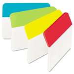 3M/COMMERCIAL TAPE DIV. Angled Tabs, 2 x 1 1/2, Solid, Aqua/Lime/Red/Yellow, 24/Pack