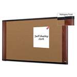 3M/COMMERCIAL TAPE DIV. Cork Bulletin Board, 48 x 36, Aluminum Frame w/Mahogany Wood Grained Finish