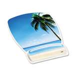 3M/COMMERCIAL TAPE DIV. Fun Design Clear Gel Mouse Pad Wrist Rest, 6 4/5 x 8 3/5 x 3/4, Beach Design