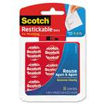 3M/COMMERCIAL TAPE DIV. Restickable Mounting Tabs, 7/8 x 7/8, Clear, 18/Pack