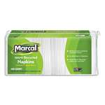 Marcal 6506PK 100% Recycled Lunch Napkins, 1-Ply, 12 1/2 x 11 2/5, White, 400/Pack
