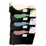 OFFICEMATE INTERNATIONAL CORP. Grande Central Wall Filing System, Four Pockets, 16 5/8 x 4 3/4 x 23 1/4, Black