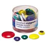 OFFICEMATE INTERNATIONAL CORP. Assorted Magnets, Circles, Assorted Sizes & Colors, 30/Tub