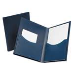 ESSELTE PENDAFLEX CORP. Poly Double Stuff Gusseted 2-Pocket Folder, 200-Sheet Capacity, Navy