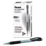 PENTEL OF AMERICA Champ Mechanical Pencil, 0.5 mm,Translucent Gray Barrel, Dozen