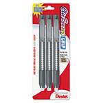 PENTEL OF AMERICA Clic Eraser Pencil-Style Grip Eraser, Assorted, 3/Pack