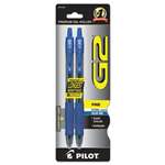 PILOT CORP. OF AMERICA G2 Premium Retractable Gel Ink Pen, Refillable, Blue Ink, .7mm, 2/Pack
