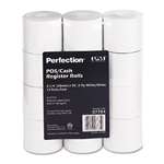 PM COMPANY Paper Rolls, Two Ply Receipt Rolls, 2 1/4" x 90 ft, White/White, 12/Pack