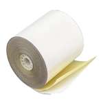PM COMPANY Paper Rolls, Teller Window/Financial, 3" x 90 ft, 2 Ply White/Canary, 50/Carton