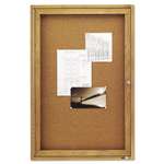 ACCO BRANDS, INC. Enclosed Bulletin Board, Natural Cork/Fiberboard, 24 x 36, Oak Frame