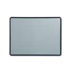 QUARTET MFG. Contour Fabric Bulletin Board, 48 x 36, Light Blue, Plastic Navy Blue Frame