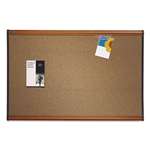 QUARTET MFG. Prestige Bulletin Board, Brown Graphite-Blend Surface, 48 x 36, Cherry Frame