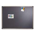 QUARTET MFG. Euro-Style Bulletin Board, High-Density Foam, 72 x 48, Black/Aluminum Frame