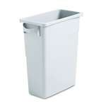 Rubbermaid Commercial 354100GY Slim Jim Waste Container w/Handles, Rectangular, Plastic, 15.875gal, Light Gray