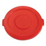 RUBBERMAID COMMERCIAL PROD. Round Flat Top Lid, for 32-Gallon Round Brute Containers, 22 1/4", dia., Red