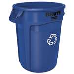 RUBBERMAID COMMERCIAL PROD. Round Brute Container, Plastic, 32 gal, Blue