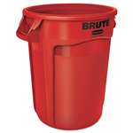 RUBBERMAID COMMERCIAL PROD. Round Brute Container, Plastic, 32 gal, Red