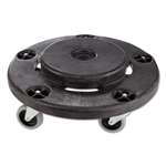 RUBBERMAID COMMERCIAL PROD. Brute Round Twist On/Off Dolly, 250lb Capacity, 18dia x 6 5/8h, Black