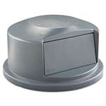RUBBERMAID COMMERCIAL PROD. Round Brute Dome Top Receptacle, Push Door, 24 13/16 x 12 5/8, Gray