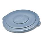 RUBBERMAID COMMERCIAL PROD. Round Flat Top Lid, for 55-Gallon Round Brute Containers, 26 3/4", dia., Gray