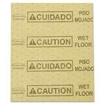 RUBBERMAID COMMERCIAL PROD. Over-the-Spill Pad, "Caution Wet Floor", Yellow, 16 1/2" x 20", 25 Sheets/Pad